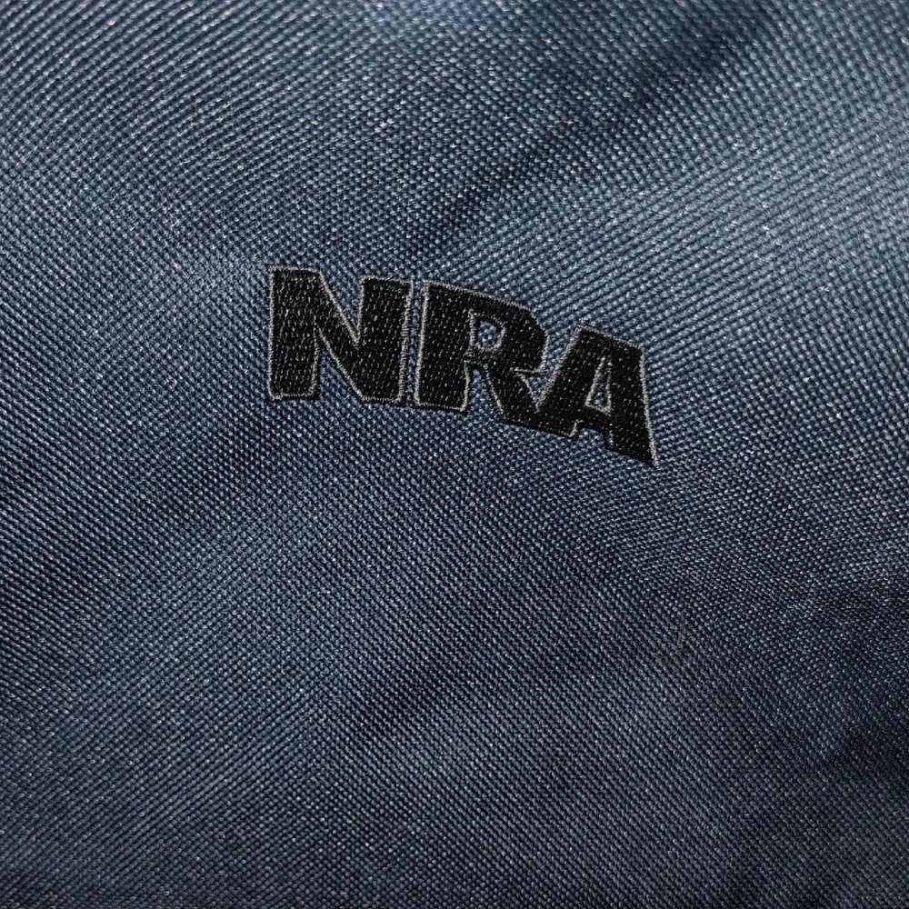Navy Blue Men's Messenger Bag With NRA Embroided On It and A Thermal Cup!